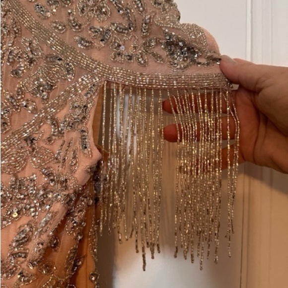 Mac Duggal Beaded Embellished short sleeve gown - Picture 9 of 11